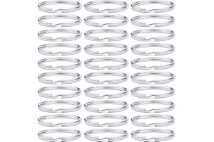 ANDSHUAI 30 Pezzi anello portachiavi,anello circolare portachiavi,Metallo Aperto Anellini Connettori ad Anello Tondo,per Collane Bracciali Orecchini Artigianato Ornamenti e Arti Fai da Te(25mm)