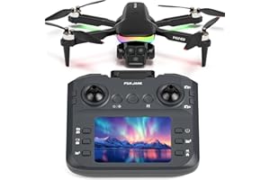 ‎FAKJANK Drohne mit 4K Kamera für Adult RGB LED Licht,LCD Bildschirm FPV Drohne für Beginner 90° Elektrisch Verstellbares Objektiv,Gestensteuerung Headless Modus,Tragbar optische Flusspositionierung,3D Flips