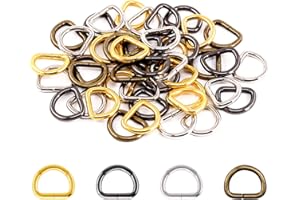 Swpeet 120Pcs 1/2 Zoll.13mm 4Farben Mehrzweck Metall D Ring Halbkreisring D Ring für Hardware Taschen Ring Hand DIY Zubehör (gemischte Farbe, 1/2 Zoll)