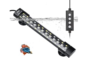 hygger Submersible Fish Tank LED Light, Full Spectrum Aquarium Light with Auto On Off 24/7 Mode, Adjustable Timer Brightness
