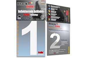 ‎MDS BRAND MDS Brand 10cm Reflektierende Zahlen Aufkleber | LKW Marking Grade Reflektoren für Hausnummer & Mülltonnen Aufkleber Weiss Reflex (1)