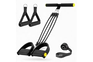 Homshsjhkis Magtränare, magträning, hem, 6 rör, elastiskt dragrep, multifunktionellt för fitness, viktminskning, träning, yoga