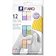 STAEDTLER 8023 C12-3 FIMO Soft Oven-Hardening Polymer Modelling Clay - Assorted Pastel Colours (Pack of 12 x 25g Blocks)