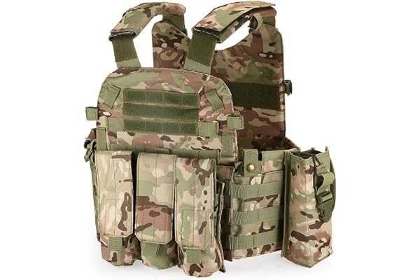 LIXADA Outdoor Modulaire Molle Vest Chasse Poitrine Carrier Gilet avec Poche D'hydratation