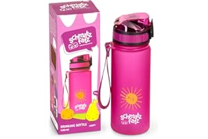 schmatzfatz Kinder Trinkflasche 400ml, Sport Trinkflasche für Schule Kindergarten, 1-Klick Verschluss, Geschmacksneutrale Was