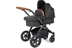 Ickle Bubba Stomp Luxe 2-in-1 Pushchair - Black/Charcoal Grey/Tan