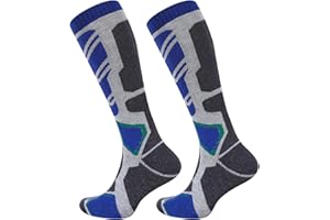 Fadcaer Skarpety narciarskie z wełny merynosów dla mężczyzn ciepłe zimowe skarpety snowboardowe na zimną pogodę do kolan wysokowydajne termiczne skarpety narciarskie