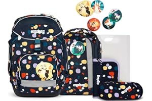 ergobag Pack Set ergonomischer Schulranzen flexibel 6-teilig Set 1. Klasse Grundschule für Mädchen und Jungen