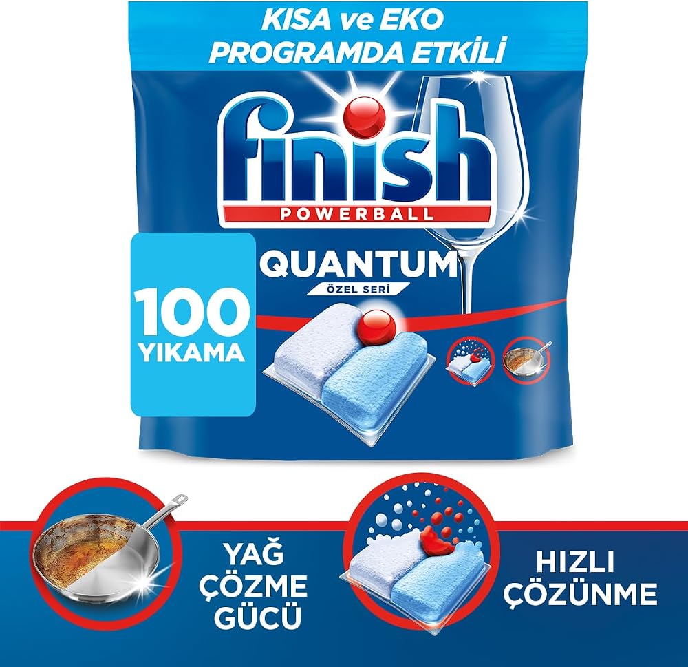 Finish Quantum Özel Seri 100 Kapsül Bulaşık Makinesi Deterjanı Tableti (1 x 100 Kapsül)