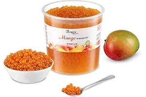 THE INSPIRE FOOD COMPANY INSPIRE FOOD Bubble Tea Popping Boba Mango 3.2 Kilogram | Prepara delicioso boba tea en casa | listo para usar sin necesidad de cocinar