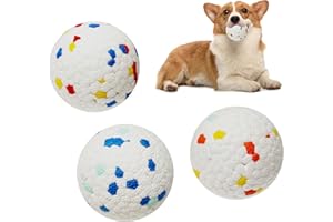 ZEUWETS 3 Piezas Pelota Perro Indestructible, Pelota de Juguete para Perros, Juguete Interactivo Perro Pelota, Pelota Perro Interactivo para Perros Pequeños Medianos y Grandes, 6.5 * 6.5cm
