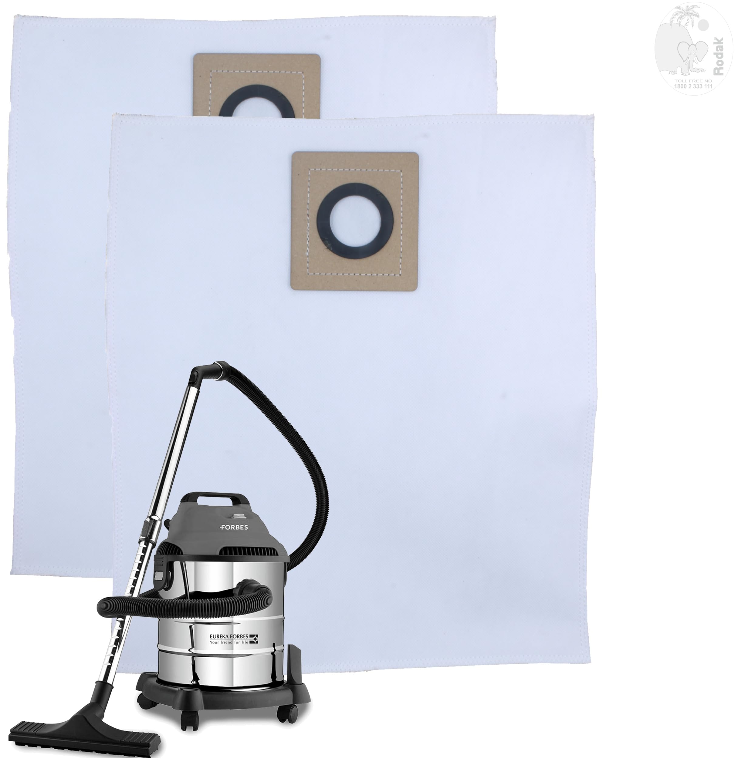 RODAK Set of 2 Dust Bags Compatible with Euroclean Pro, Tear Resistant, 3-Ply Dust Bags Provides an Advanced Filtration on Micro-Level Compared to 2 Ply Paper Filters