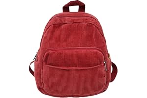 Makukke Small Backpacks for Women Corduroy City Backpack Backpacks Daypacks Women's Backpack Handbags Backpack for Casual School Travel Hiking Work,Red Backpack
