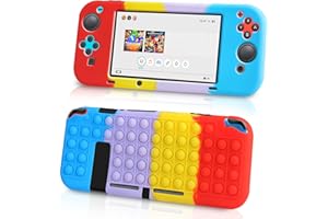 Coolden Fidget Pop Push Bubble Étui Compatible avec Nintendo Switch Protection Étui Housse Anti-Stress Silicone Coque pour Enfants Anti-Rayures Protection Coque pour Nintendo Switch 6.2 (Rouge)