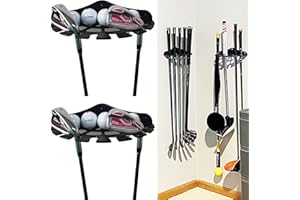 pmsanzay Golf Club Holder and Golf Ball Organizer Golf Club Display Rack Wall Mounted Keeps Everything Clean and Organized No Golf Club