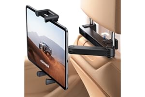 Lamicall Wspornik tabletu dla samochodu (poduszka głowy) - [Podwójnie zgięty design] Uchwyt samochodowy tabletu z zamyk ręką aluminiową, wyciąg,Pasuje do iPad, urządzeń 6,1-13 cali i smartfonów