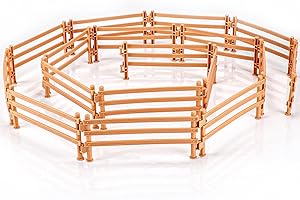 YEAHBOOM Pferdezaun Spielzeug,40 Stücke Pferd Corral Fechten Zubehör ,Koppel ,Kunststoff Farm Zaun für Scheune Stall Nutztier,Pädagogische Geschenk,Micro Landschaft Deko