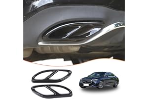 METYOUCAR Silenciador de cola de coche de acero inoxidable Cubierta de salida de tubo de escape para Mercedes Benz A/B/C/E/CLA/CLS/GLC/GLE/GLS (negro)