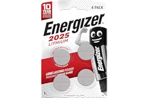 Energizer CR2025 Batteries (4 Pack) - Lithium 3V Coin Battery - Car Key Fobs, Watches, Home/Medical/Fitness Devices - 10 Year Shelf Life - Child Resistant Packaging