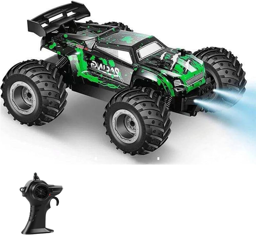 Giffy/Oyuncak 2.4 Ghz Uzaktan Kumandalı Şarjlı LED Işıklı Drift Atan 15 Km Hız Yapan Off Road Araba 45 Dk Sürüş Süresi 1200 Mah Batarya (Yeşil)