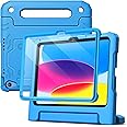 JETech Kids Case for iPad 10 (10.9-Inch, 2022 Model, 10th Generation) with Built-in Screen Protector, Shockproof Full-Body Handle Stand Tablet Protective Cover (Blue)