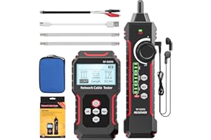 VXSCAN NF-8209S RJ45 Network Cable Tester and Tracer With NCV & Lamp - CAT5 CAT6 CAT6a Length Measurement, Scan, Flash, QC, NCV, POE Testing