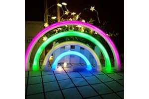 ENUOLI Led Cute Rainbow Neon Sign USB/Battery Operated LED Rainbow Night Light for Dorm Decor Rainbow Decor Neon Lamps Wall Decor for Christmas Wedding Sign Birthday Luau Summer Party Kids Room Living Room