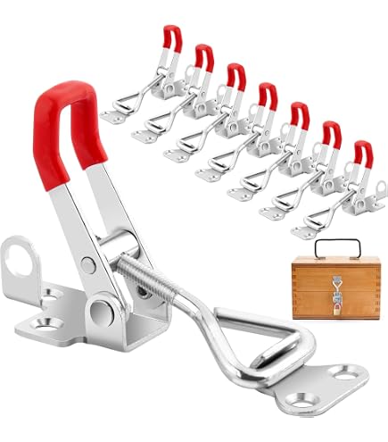 6 Loquets à Bascule Réglables 30mm EXLECO - Fermoir Métal 900kg Sauterelle Serrage Pour Atelier Menuiserie