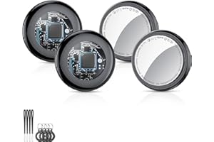 TUKIO Air Tracker Tag Bluetooth Item Finder-4 Pack, Compatible with Apple Find My APP (iOS Only), 100dB Beep, Smart Tag Replaceable Battery, air tag and Locator for Keys/Luggage/Bags/Wallets etc., Black