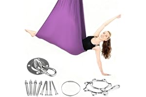 KKSJK Aerial Yoga Hängematte Set, Aerial Yoga Swing Hängematte, Schaukel Nestschaukel, Hammock Swing für Indoor Outdoor, 200KG Max. Tragfähigkeit, Inkl. Kompletter Installationshardware