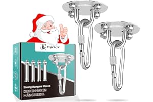 Poprkdre Gancho de Techo, Soporte de Techo para Saco de Boxeo de Acero Inoxidable de hasta 400 kg, Gancho de Techo Resistente para Hamaca para Silla Colgante, Saco de Boxeo (2 Piezas)