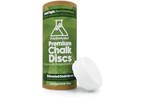 Friction Labs Chalk Discs - Premium Moisture-Absorbing Gym Chalk Blocks for Rock Climbing, Weight Lifting, Gymnastics, & Bowling - Mess Free Gym Chalk - 5 Individual 0.85oz Block Chalk Discs