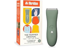 Meridian The Trimmer Original, Body Hair Trimmer for Men, Electric Shaver for Pubic Hair, Chest, Legs & Bikini, Waterproof & Rechargeable, Sage