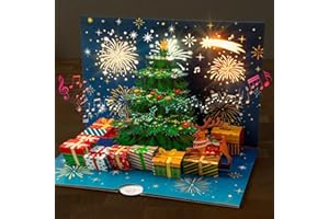 ‎PAPERCRUSH papercrush® Pop-Up Weihnachtskarte mit Musik & Licht - Musikalische 3D Geschenkkarte mit Weihnachtsbaum und Jingle Bells für Frauen, Männer und Kinder (Mädchen & Jungen), Verpackung für Geldgeschenk