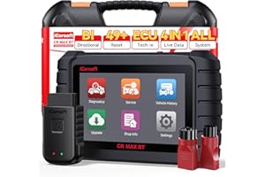 iCarsoft CR MAX BT OBD2 Máquina Diagnosis Coche Multimarca, Bidireccional Escáner de Todo el Sistema, 49 Funciones Reinicio, Codificación de ECU, CANFD, Vin Automático, 2 Adaptadores Incluidos