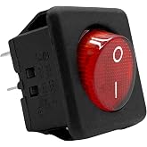 Rocker Switch DPST ON/OFF 4 pin, Red, 1 Unit | RK1-05, 16A 250VAC, Size 3x3cm