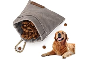 Bncxdc Porta premietti per Cani, Porta Sacchetti Cane, Custodia Impermeabile per dolcetti per Cani di Piccola Taglia in Cotone con carabina per addestramento a Piedi per Cuccioli, 4,7x4,7x0,6 Pollici