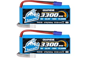 YOWOO POWER Yowoo LiPo Batterie 6S 3300mAh 150C 22.2V Graphène RC Batterie avec EC5 Connecteur pour Télécommande Avion hélicoptère télécommande Voiture Camion Tank Drone Racing Hobby (2 Paquets)