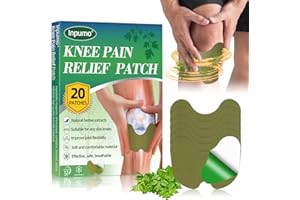 Inpumo Knee Pain Relief Patch, 20 PCS Natural Herbal Relief Patches with Natural Wormwood, Long Lasting Effect,Knee Patches for Pain Relief to Relieves Muscle Soreness in Knee, Neck, Shoulder (20)