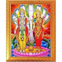 VCARTNOW Lord Vishnu Goddess Lakshmi Devi Laxmi Narayan Wall Art ...