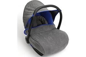 KIDDIBASE Replacement Seat Cover fits Maxi-COSI CabrioFix Group 0+ Infant Carrier - 6 Piece - Set (Royal Blue/Grey)