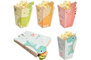 24 Små Popcorn Lådor - Dinosaurie Snacks Godisbehållare, Kartong 11,5 x 7 x 5 cm för Filmkvällar, Födelsedagsfest och Familjefest