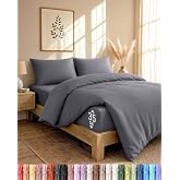Utopia Bedding 4 Piece Bed Set &ndash; 160 cm Bed (Grey) | Duvet cover 240 x 220 cm, fitted sheet 160 x 200 cm and pillowcases 65 x