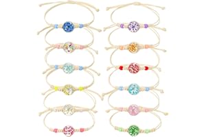 Halinuia 12 Stück Freundschaftsarmband Geflochten Verstellbare Armband Kinder Mädchen Bunte Blumen Gewebte Armbänder Handgefertigt Armband für Mitgebsel Kindergeburtstag ab 6 7 8 9 10 Jahre
