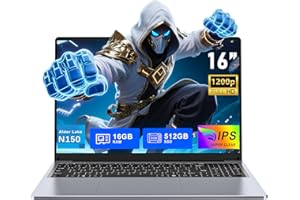 FUNYET Gaming Laptop Computer, 16 Inch 16GB RAM 512GB SSD Laptop, N150 Processor (up to 3.6 Ghz) Notebook, FHD 1920 x 1200 Display, Support WiFi 5, USB3.0, 6000mAh Battery