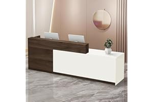 CCUKTFN Bancone Reception, Banco Reception con Cassetto e Ripiani Aperti, Banconi Reception da 100–240 cm, Moderno per Ufficio, Adatto per Saloni, Yffici, Hall, Negozi al Ddettaglio