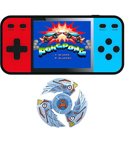 Jeux Vidéo Nostalgie 80s 90s Console De Jeux Rétro Portable Avec 400 Jeux - Support 2 Joueurs Et Connexion TV - Cadeau Noël Bleu Cadeau Noël Jeu Vidéo