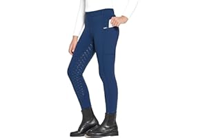 FitsT4 Sports Kids Winter Fleece Lined Riding Breeches Girls Silicone Full Seat Equestrian Pants Schooling Riding Tights with Pockets and Belt Loop
