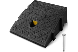 YOUSHANGRO Rampas de bordillo Antideslizantes, 1 Unidades, rampa para Silla de Ruedas, Coches y Motos, plástico Resistente, Altura 7-13 cm, Incluye 1 Pernos de fijación