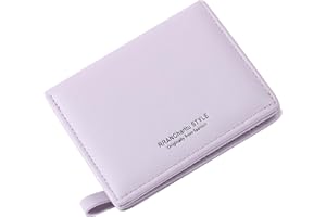 RRANCharltu Portafoglio Donna Piccolo in Pelle Portamonete Piccoli con Cerniera e chiusura a Scatto Scomparti per Carte Multipli(Viola chiaro)